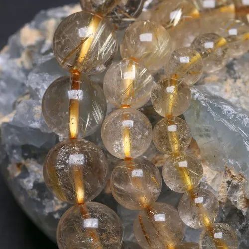 Golden Rutile Stone Bracelet - 20 Grams, 6mm, 8mm, 10mm Sizes, Golden Color, Round Gemstone For Love, Friendship, And Gift Occasions