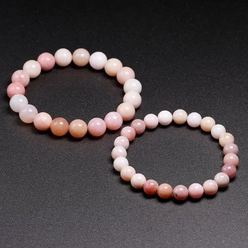 Pink Opal Gemstone Bracelet - 20 Grams, 6mm/8mm/10mm Round Gemstones In Shades Of Pink, Perfect For Love, Friendship, And Gifting
