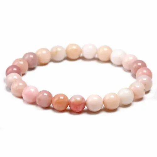 Pink Opal Gemstone Bracelet - 20 Grams, 6mm/8mm/10mm Round Gemstones In Shades Of Pink, Perfect For Love, Friendship, And Gifting