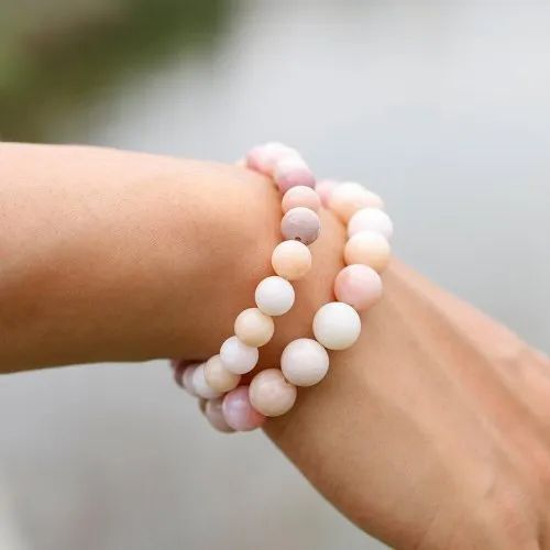 Pink Opal Gemstone Bracelet - 20 Grams, 6mm/8mm/10mm Round Gemstones In Shades Of Pink, Perfect For Love, Friendship, And Gifting
