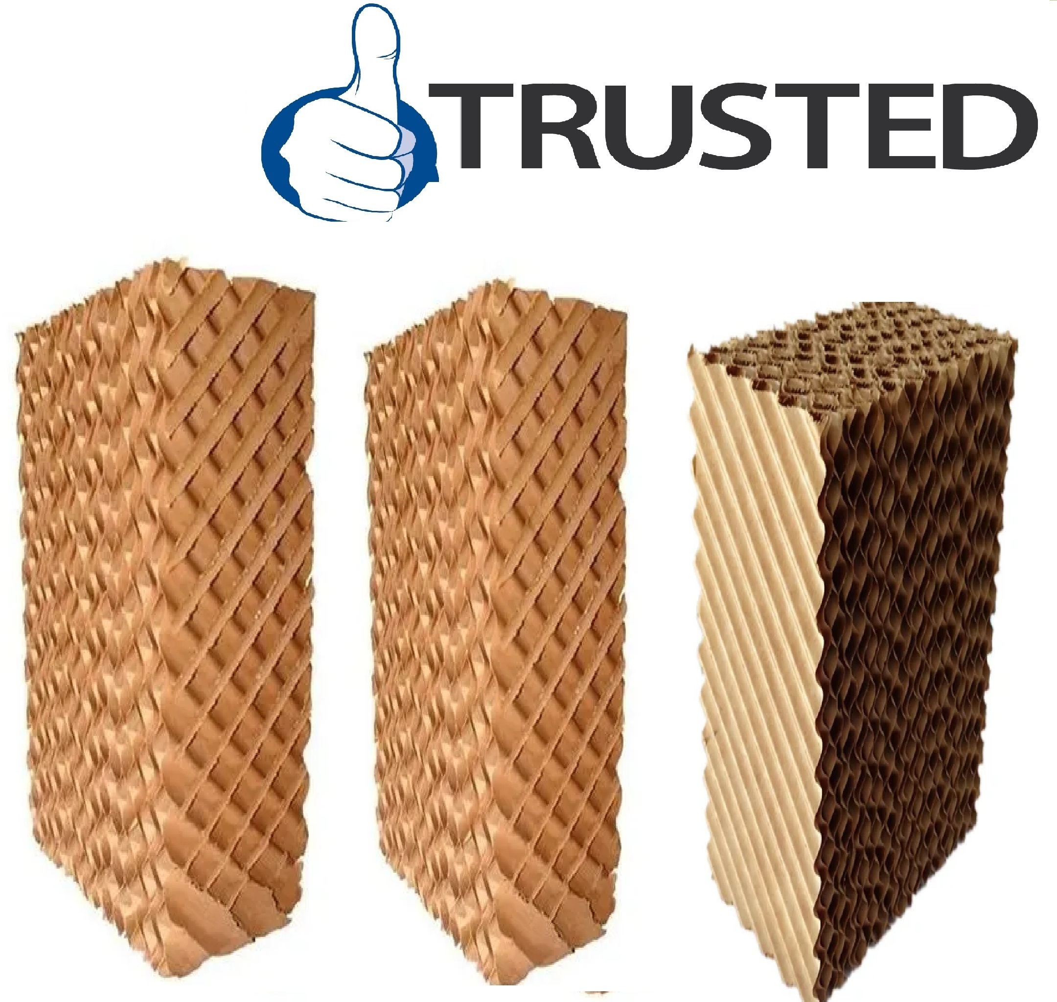 Evaporative Cooling Pad Size 900mmx600mmx300mm - Dimensions: 900mm X 600mm X 300mm, Brown & Green Brown Color, Ideal For Industrial And Commercial Applications