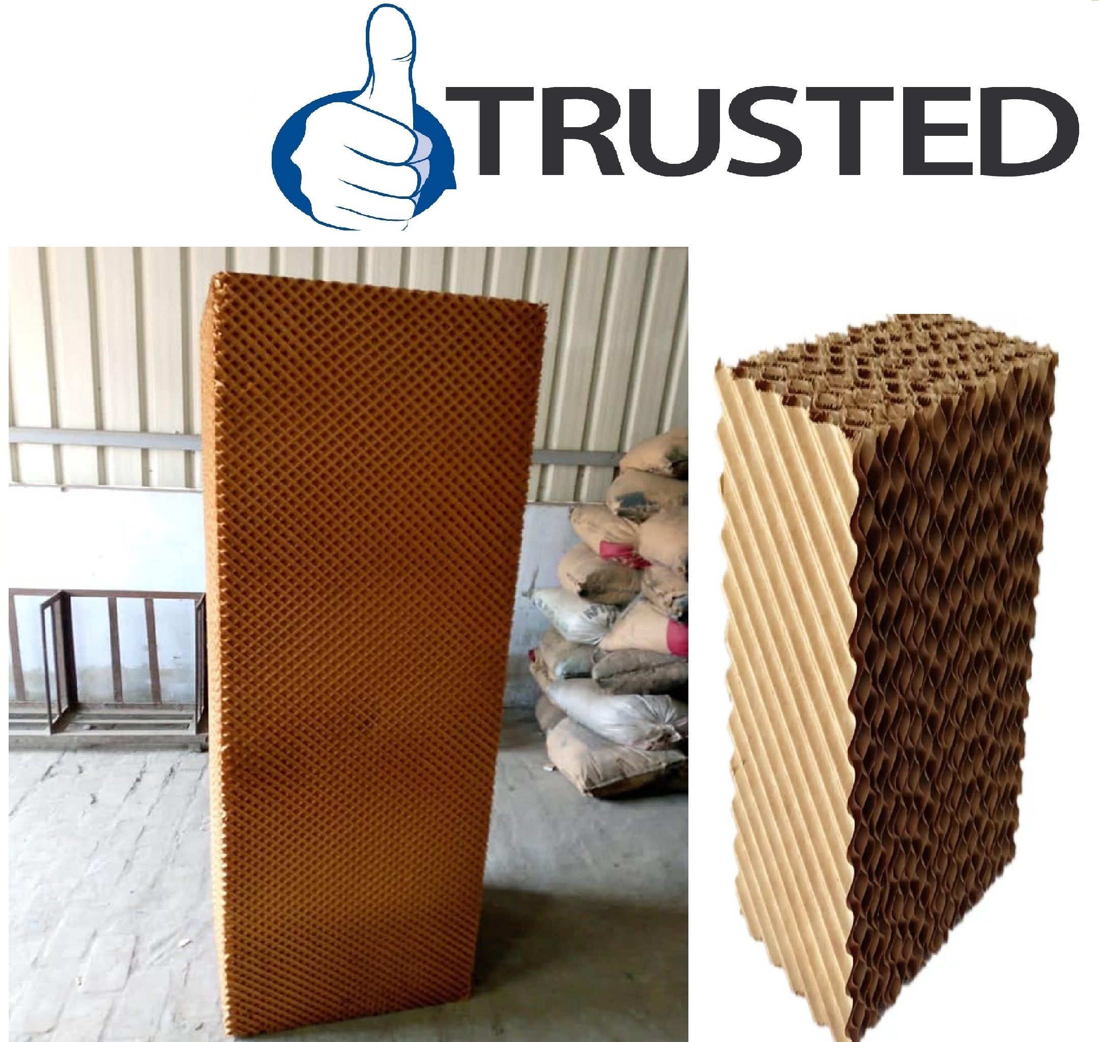 Evaporative Cooling Pad Size 900mmx600mmx300mm - Dimensions: 900mm X 600mm X 300mm, Brown & Green Brown Color, Ideal For Industrial And Commercial Applications