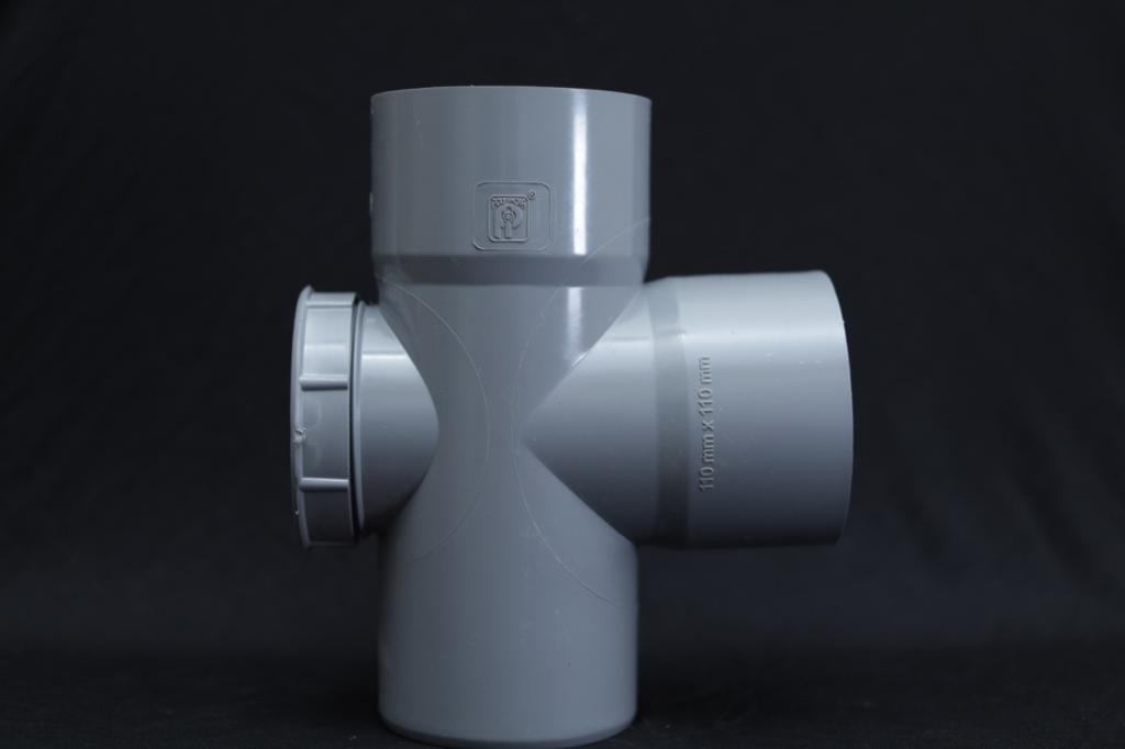 Door Tee - Pvc 4 Inch Round Socket Joint | Grey Color Durable Material For Reliable Ventilation And Piping Solutions