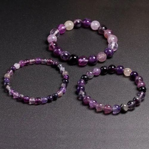 Purple Fluorite Stone Bracelet - Material: Gemstone