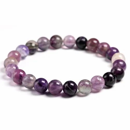 Purple Fluorite Stone Bracelet - Material: Gemstone