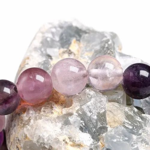 Purple Fluorite Stone Bracelet - Material: Gemstone