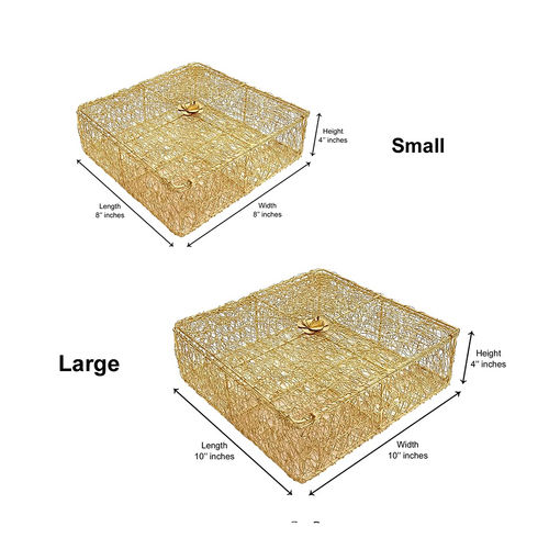 स्क्वायर मेटल वायर बास्केट बॉक्स डेकोरेशन गिफ्ट बॉक्स वायर बॉक्स फैंसी बास्केट स्मॉल मीडियम फॉर डेकोरेशन रेयान इंटरनेशनल