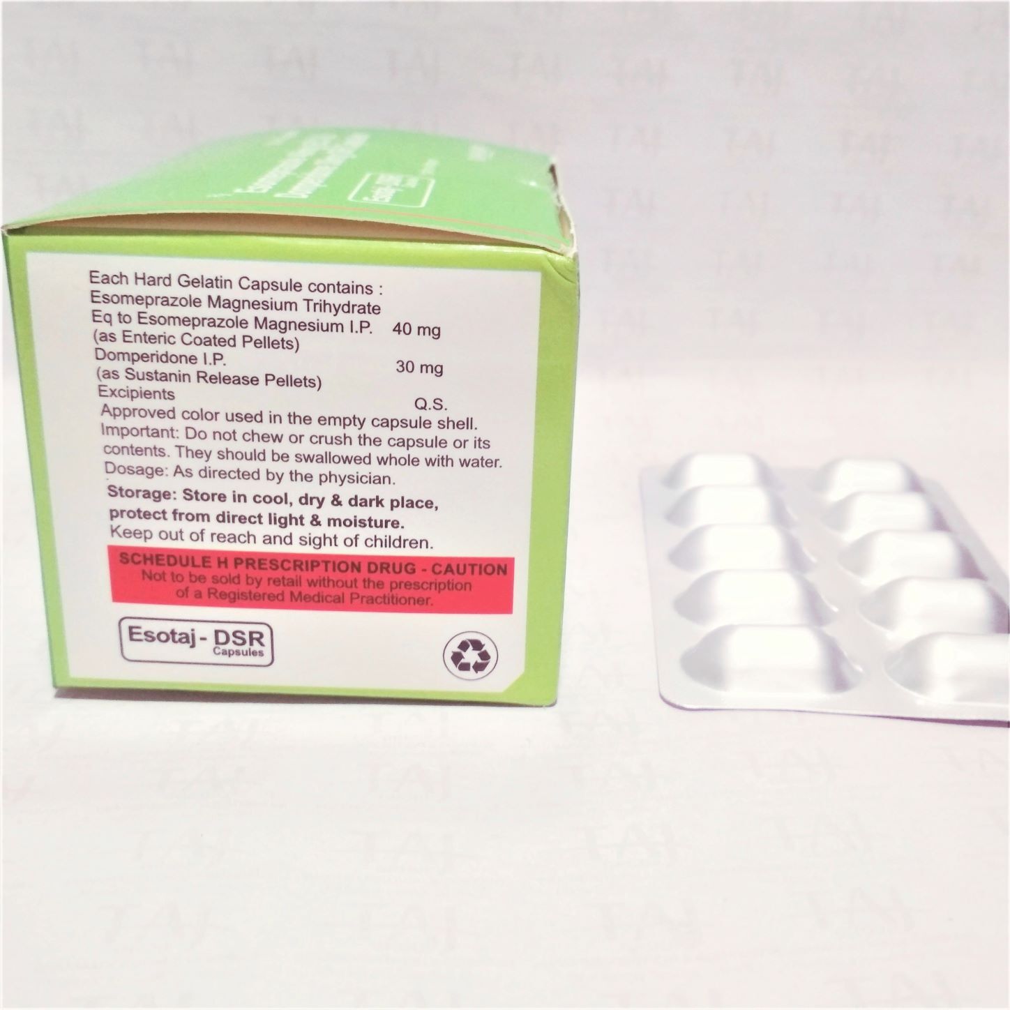 Esomeprazole Ec & Domperidone Sr Capsules - 40mg/30mg | Gastrointestinal Agents, Gelatin Capsules, 3-year Expiration, 100% Assay, Treats Gerd