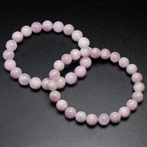 Kunzite Stone Bracelet - 6mm, 8mm, 10mm Sizes | Beautiful Round Pink Kunzite Stones For Any Occasion