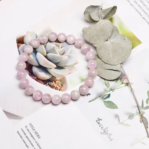 Kunzite Stone Bracelet - 6mm, 8mm, 10mm Sizes | Beautiful Round Pink Kunzite Stones For Any Occasion