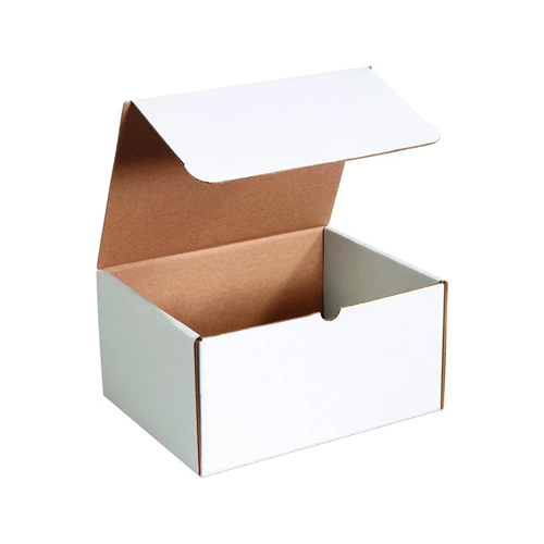 White Die Cut Corrugated Box - Material: Laminated Material