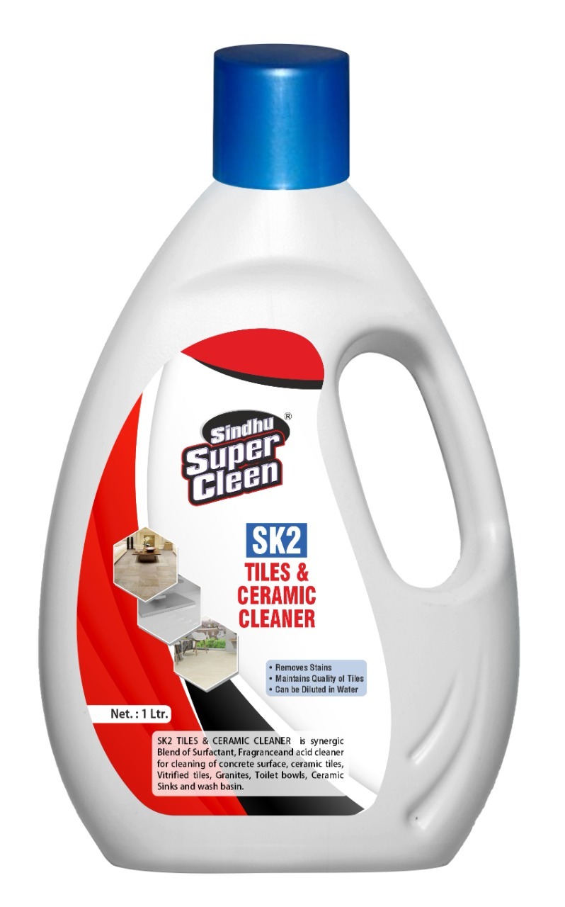 Sindhu Super Clean Sk2 Tiles And Ceramic Cleaner 500 Ml - Liquid Soap, 500 Ml, Lemon Fragrance, Non-corrosive , Multi-surface Stain Removal, Safe For Floors