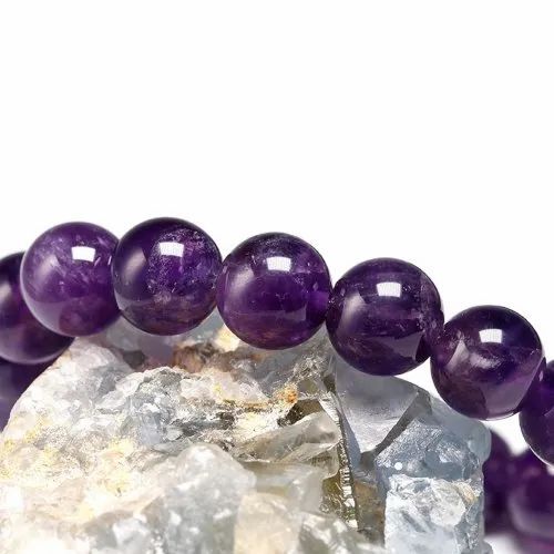 Amethyst Stone Bracelet - Gemstone, Sizes: 6mm, 8mm, & 10mm, Color: Deep Purple, Weight: 20g | Suitable For Love, Friendship, & Gifting