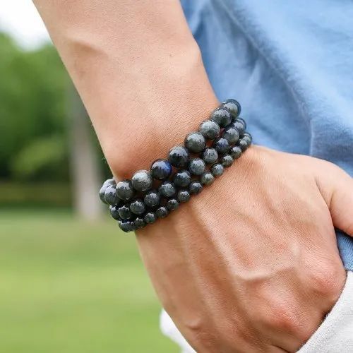 Labradorite Stone Bracelet - Gemstone, Sizes: 6mm, 8mm, 10mm, Color: Black, Weight: 20 Grams | Round Shape, Ideal For Love, Friendship, Gifts