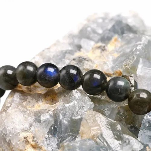 Labradorite Stone Bracelet - Gemstone, Sizes: 6mm, 8mm, 10mm, Color: Black, Weight: 20 Grams | Round Shape, Ideal For Love, Friendship, Gifts