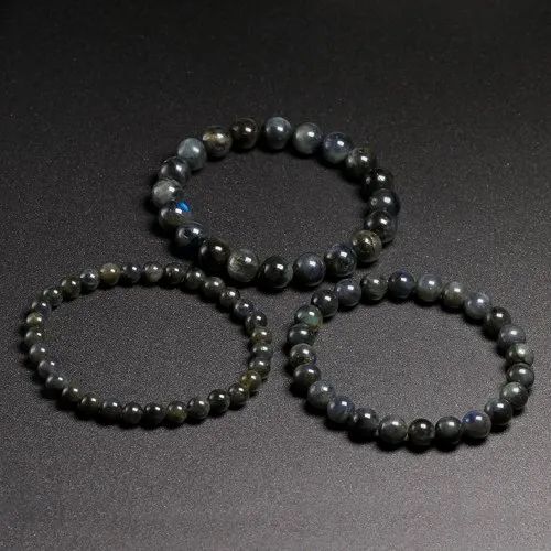 Labradorite Stone Bracelet - Gemstone, Sizes: 6mm, 8mm, 10mm, Color: Black, Weight: 20 Grams | Round Shape, Ideal For Love, Friendship, Gifts