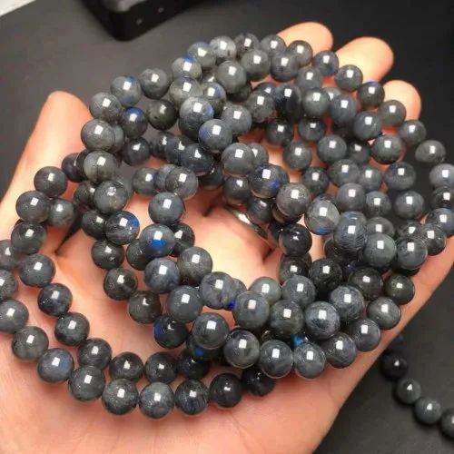 Labradorite Stone Bracelet - Gemstone, Sizes: 6mm, 8mm, 10mm, Color: Black, Weight: 20 Grams | Round Shape, Ideal For Love, Friendship, Gifts
