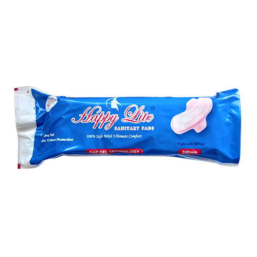 240 mm Sanitary Pad - Cotton Material, Standard Size, White Color | Super Soft Top Surface, Dry Absorption Surface