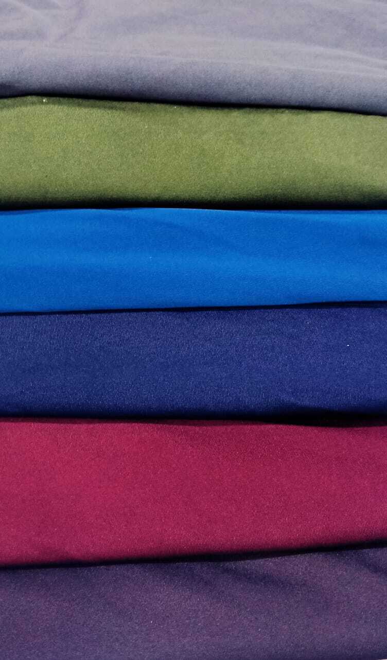 Micro Silky Lycra - 4 Way Stretchable 230 Gsm Fabric, 60 Inch Width, Multi Color, Ideal For T-shirts, Jackets, And Ladies Garments