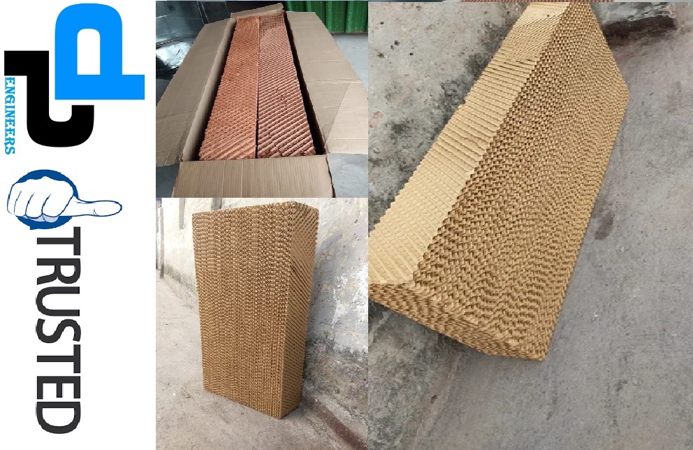 Cellulose Evaporative Cooling Pad - Dimensions: 600x600x50mm To 1800x600x300mm, Color: Brown | Features: High Evaporation Efficiency, Self-cleaning, Low Operation Cost