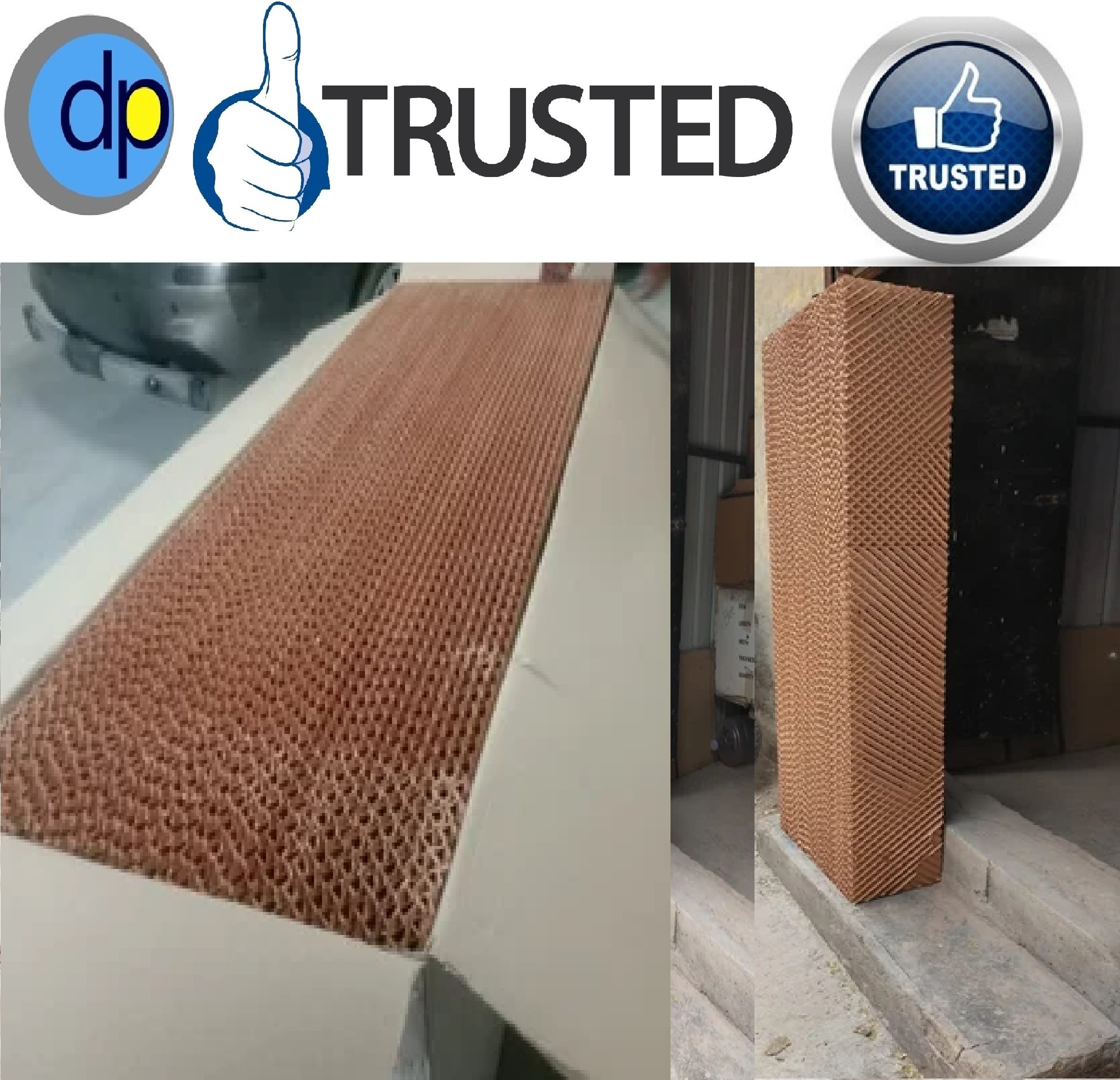 Cellulose Evaporative Cooling Pad - Dimensions: 600x600x50mm To 1800x600x300mm, Color: Brown | Features: High Evaporation Efficiency, Self-cleaning, Low Operation Cost