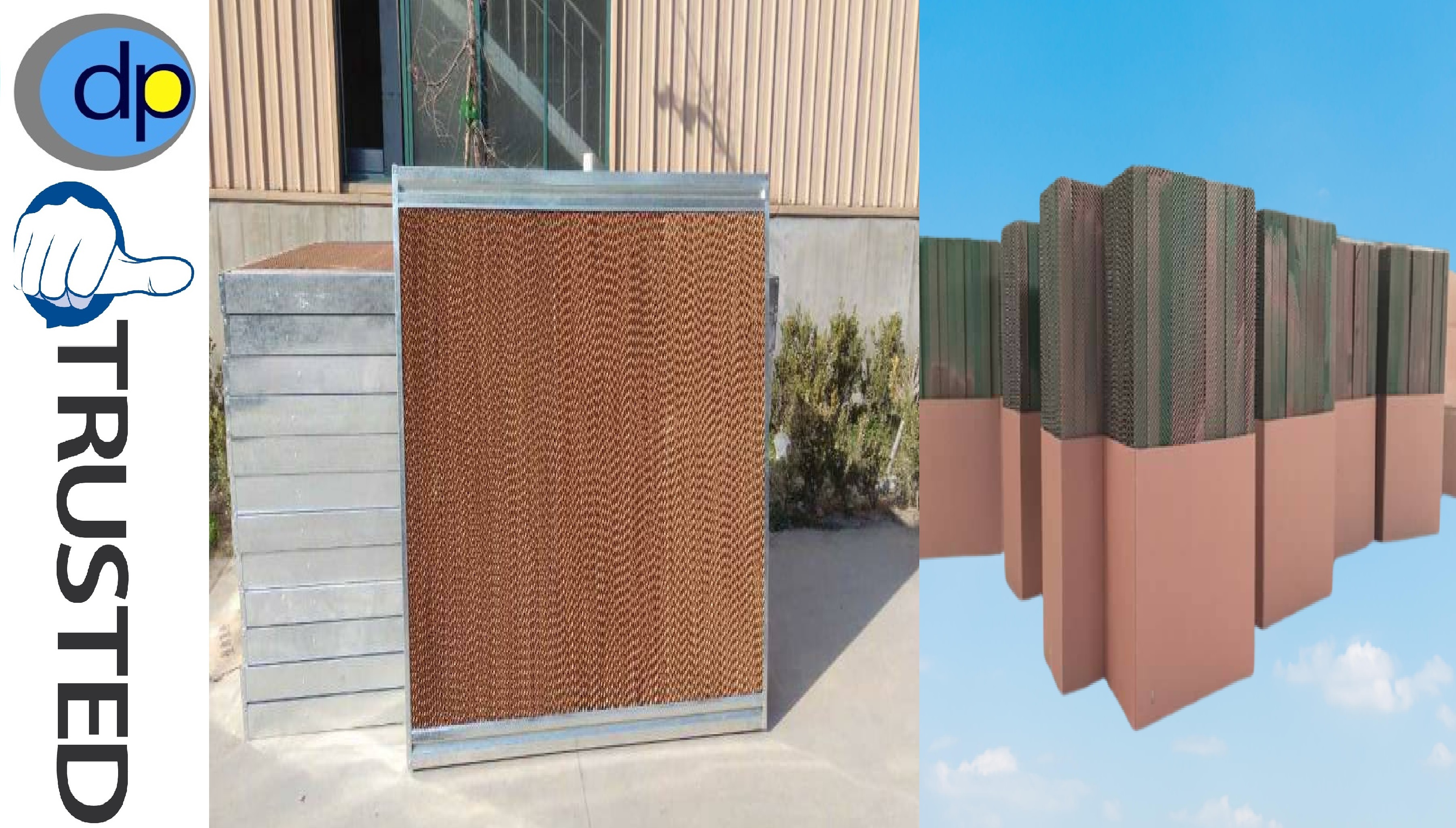 Cellulose Evaporative Cooling Pad - Dimensions: 600x600x50mm To 1800x600x300mm, Color: Brown | Features: High Evaporation Efficiency, Self-cleaning, Low Operation Cost