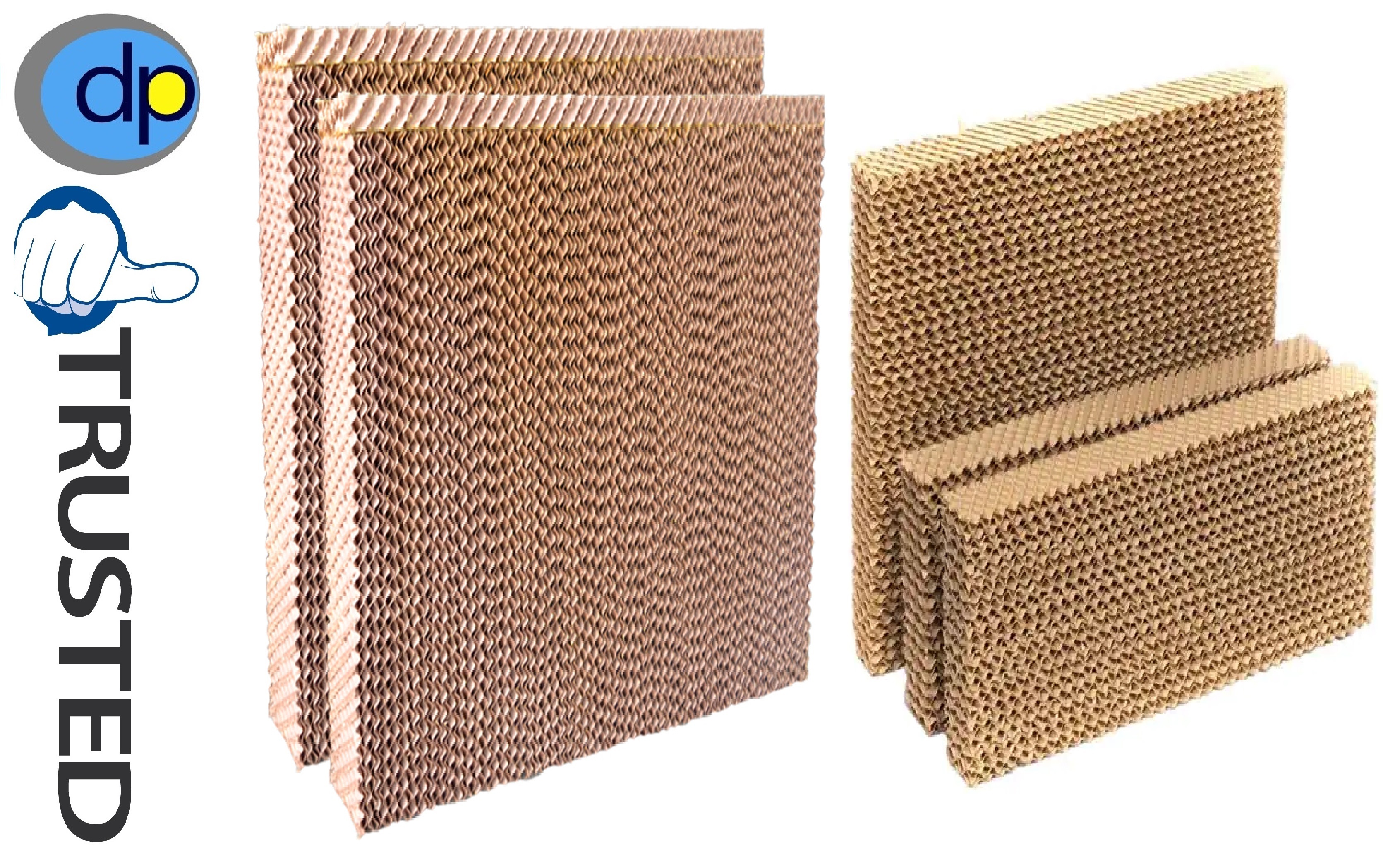 Cellulose Evaporative Cooling Pad - Dimensions: 600x600x50mm To 1800x600x300mm, Color: Brown | Features: High Evaporation Efficiency, Self-cleaning, Low Operation Cost