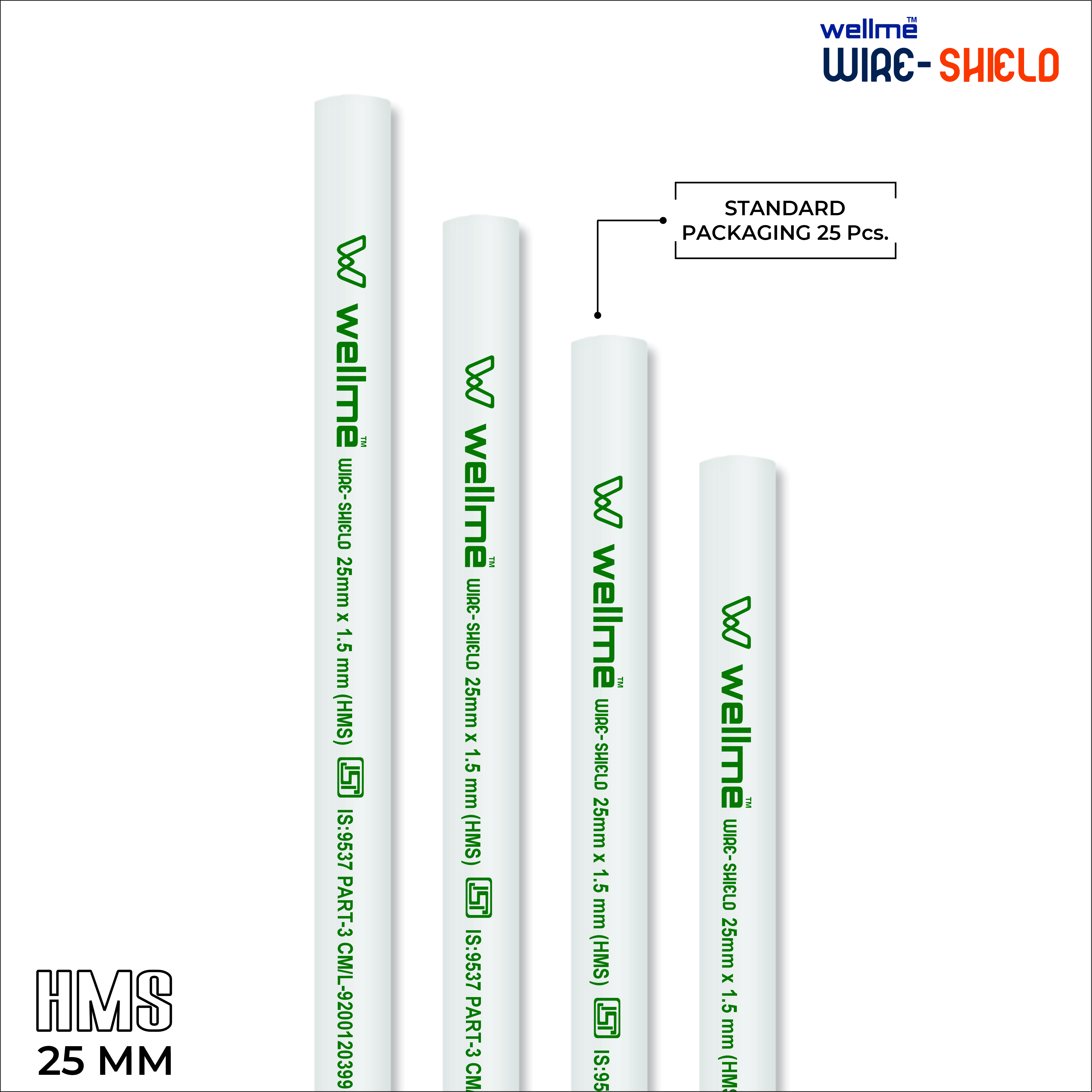 WIRESHIELD PVC कंड्यूट पाइप्स (HMS)25MM
