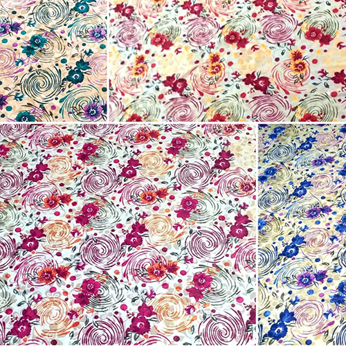 Allover Floral Printed Velvet Fabric - Velvet Material, Multiple Color Options | Washable, Soft Texture Ideal For Comfortable Apparel