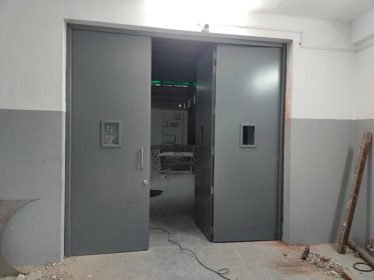 Modular Clean Room Door - Galvanized Iron, Blue / Customised | High Quality, Ideal For Pharmaceutical And Food Processing Industries