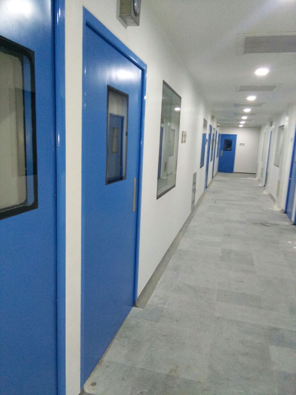 Modular Clean Room Door - Galvanized Iron, Blue / Customised | High Quality, Ideal For Pharmaceutical And Food Processing Industries