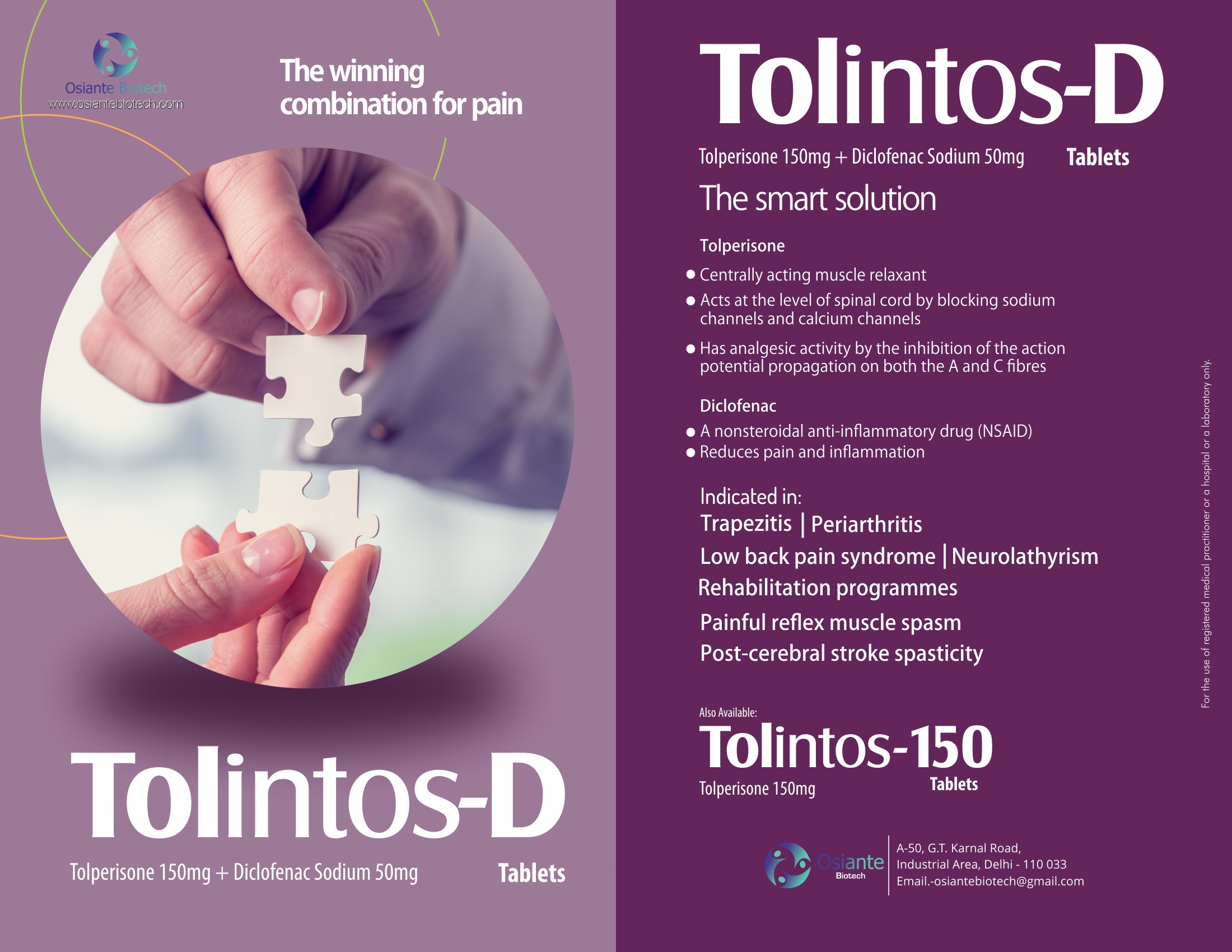Tolperisone 150mg Capsules