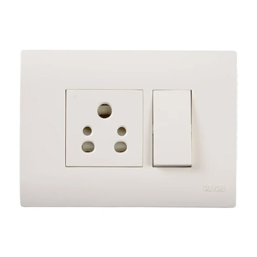 Polycarbonate Modular Switches - Polycarbonate Material, 10 Ampere Max Current, 220 Volt Rated Voltage | White Color Design