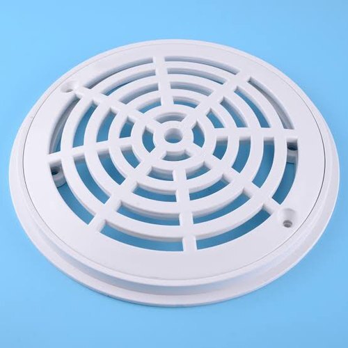 Swimming Pool Round Main Drain - Abs Material, 10 Inch Size, White Color | Ideal For Efficient Water Draining And Pool Liner Replacement