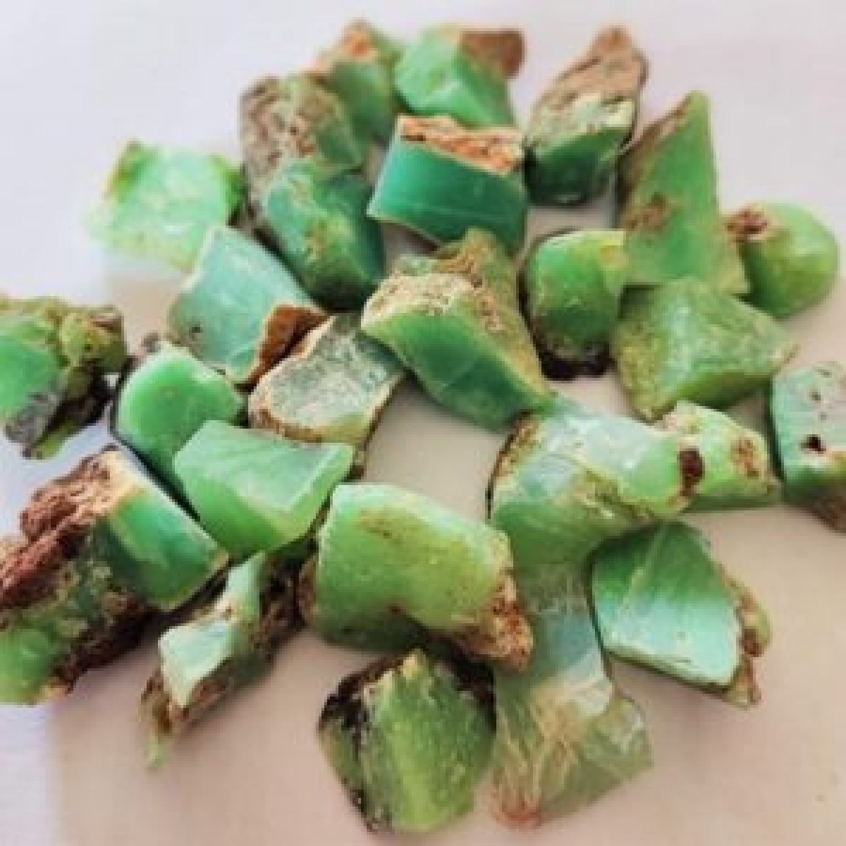 Chrysoprase Stone Rough Gemstone - Natural Chrysoprase, Mixed Sizes, Green Color, Multi-shape Structures | Unique Beauty And Healing Properties