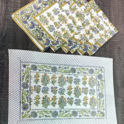 हैंडब्लॉक प्रिंटेड टेबल नैपकिन