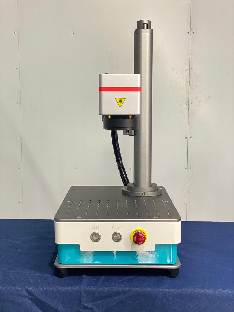 Grey And Blue Ats2020 Fiber Laser Marking Machine Mini Desktop Type