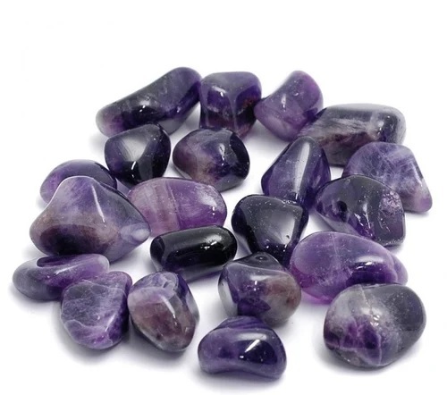Amethyst Tumbled Gemstone - Natural Amethyst, 10-20 Mm Size, Purple Color, 10 Grams Weight | Ideal For Crafting, Jewelry Making, And Decorative Use