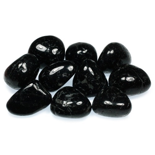 Black Tourmaline Tumbled Gemstone - Agate Material, 10-20 Mm Size, Black Color, 10 Grams Weight | Grounding And Protective Qualities