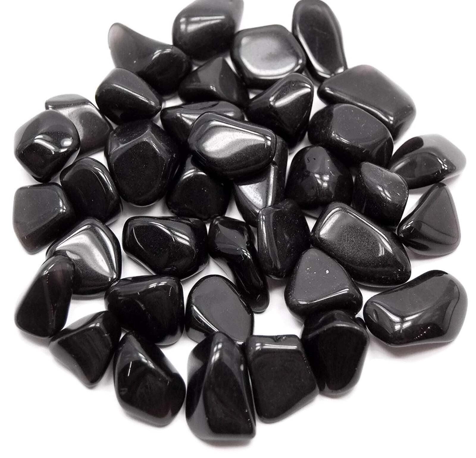 Black Tourmaline Tumbled Gemstone - Agate Material, 10-20 Mm Size, Black Color, 10 Grams Weight | Grounding And Protective Qualities