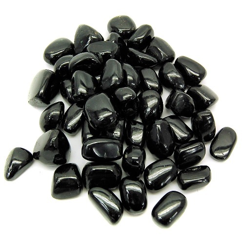 Black Tourmaline Tumbled Gemstone - Agate Material, 10-20 Mm Size, Black Color, 10 Grams Weight | Grounding And Protective Qualities