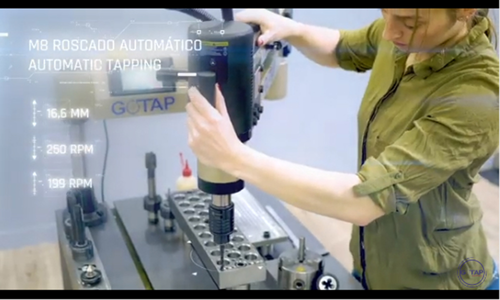 Industrial Electrical Tapping Machine Rev M27 Vertical With 200 Rpm Spindle Speed - Color: Silver