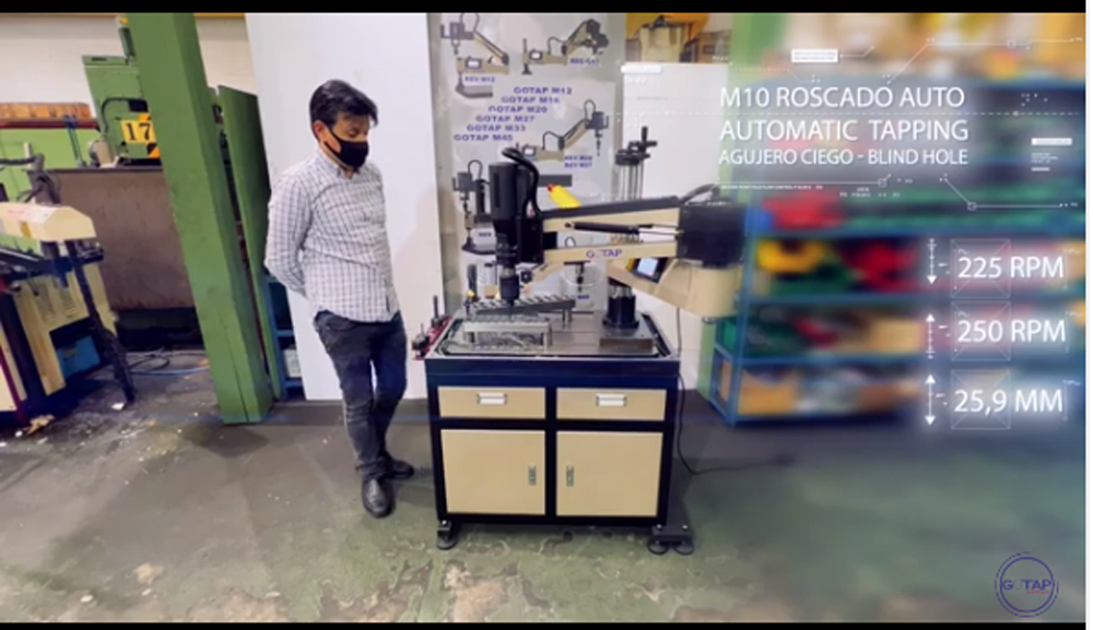 1200 Watt Semi Automatic Precision Electrical Tapping Machine Rev M45 Vertical Model - Color: Silver