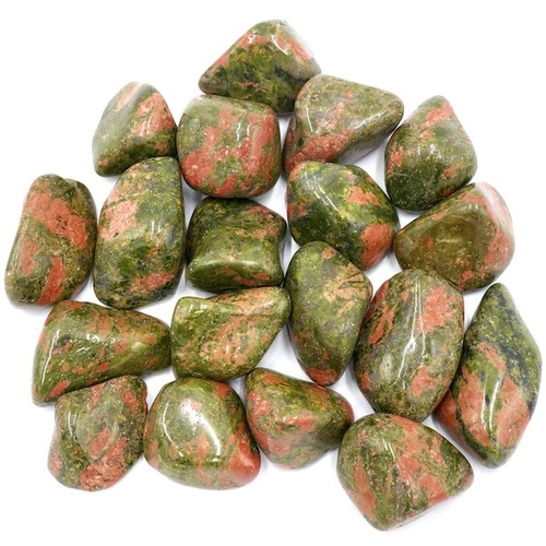 Unakite Tumbled Stone Gemstone - Agate Material, 10-20 Mm Size, Mint Green Color | Natural Stone, 10 Grams Weight, Calming Energy