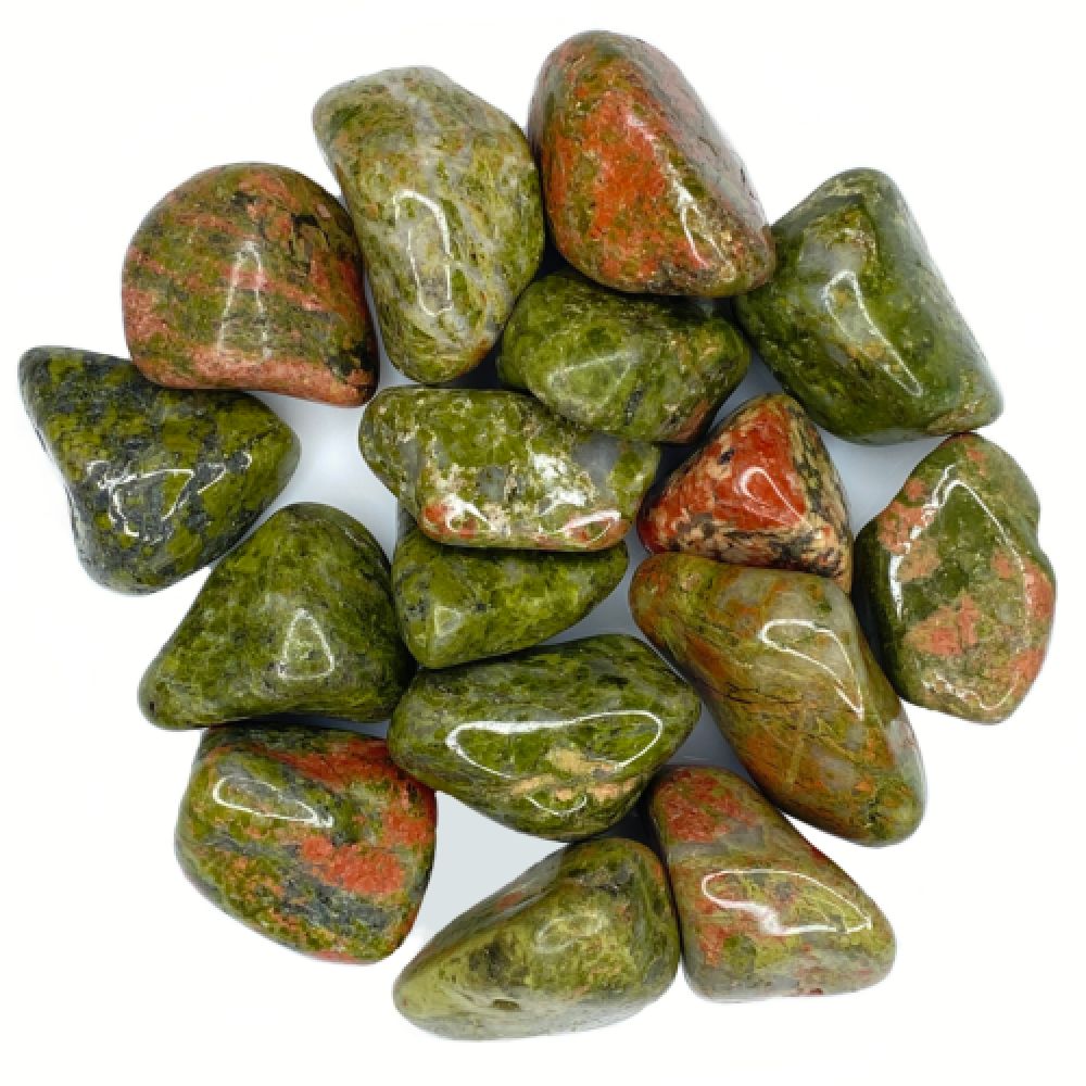 Unakite Tumbled Stone Gemstone - Agate Material, 10-20 Mm Size, Mint Green Color | Natural Stone, 10 Grams Weight, Calming Energy