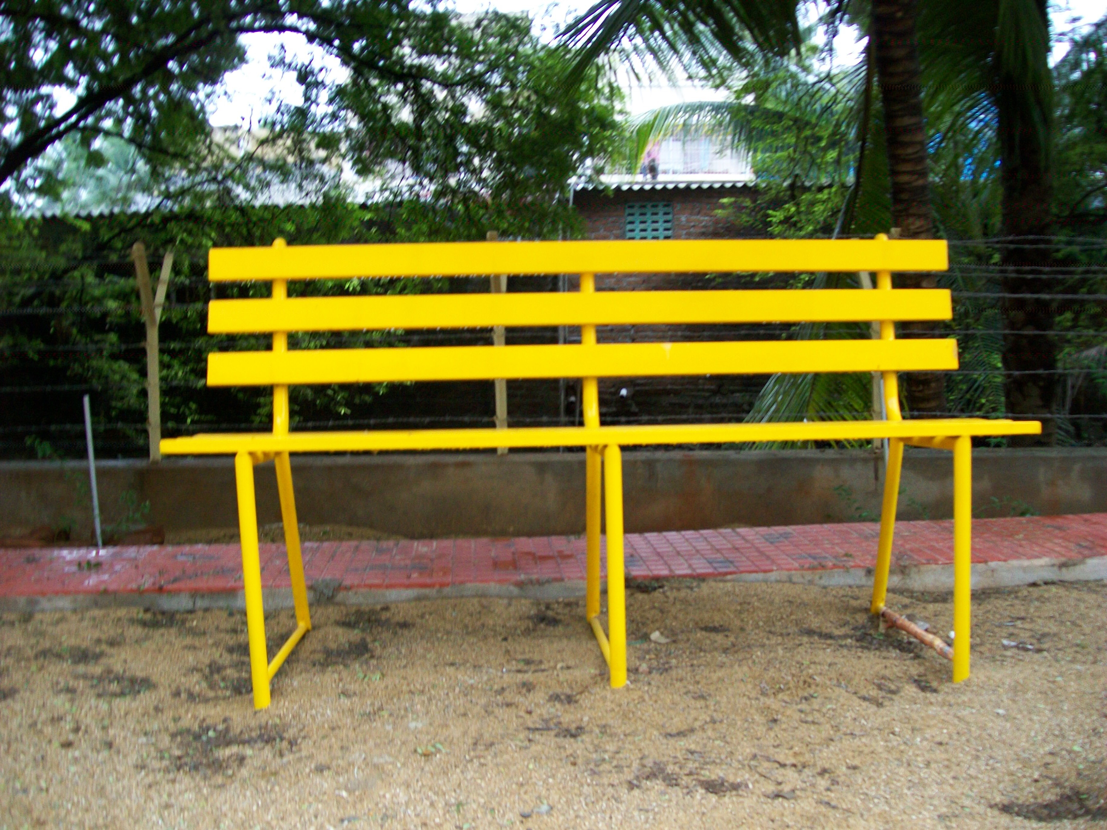 Ms Park Bench - Metal Strip 3 Seater | Standard Functionality, Durable Ms Tube Material