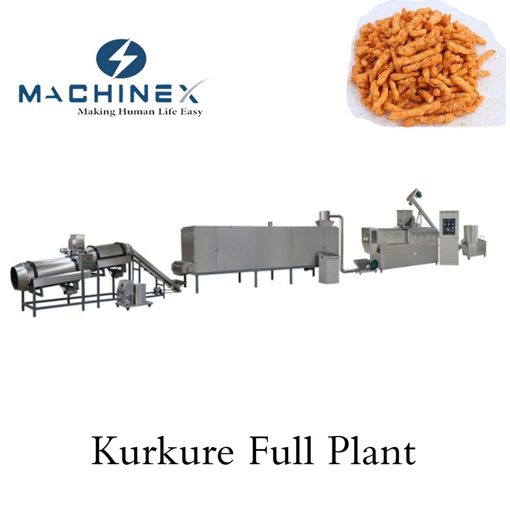 Full Automatic Kurkure Making Machine - Stainless Steel, 120-150kg/hr Capacity, Plc Control | Low Noise, Free Stand, One Year Warranty