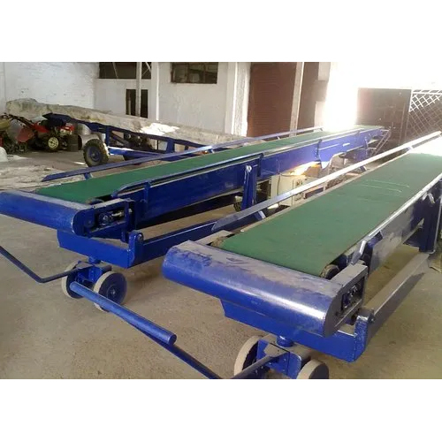 Telescopic Conveyor - Mild Steel-rubber, 50-100 Kilograms Load Capacity, Blue-black Color | Easy Installation, Corrosion Resistant, High Strength, Long Life