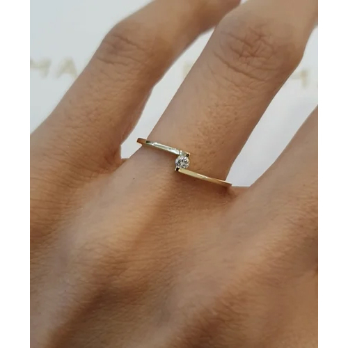 Solitaire Delicate Diamond Ring - Diamond Cut: Excellent