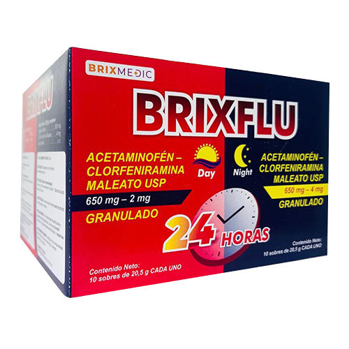 ब्रिक्सफ्लू 650mg एसिटामिनोफेन क्लोरफेनिरामिना मालेटो यूएसपी जनरल मेडिसिन